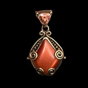 Sajen Vermeil Pendant with Natural Coral and Gemstone